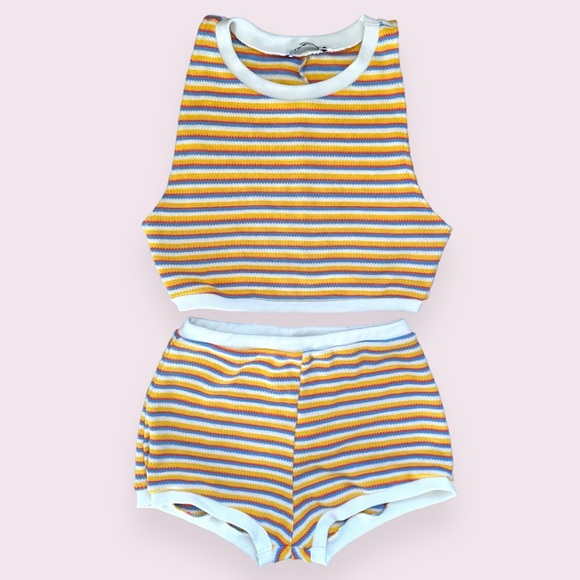 Zara Shorts Zara Stripe Knit Set Poshmark